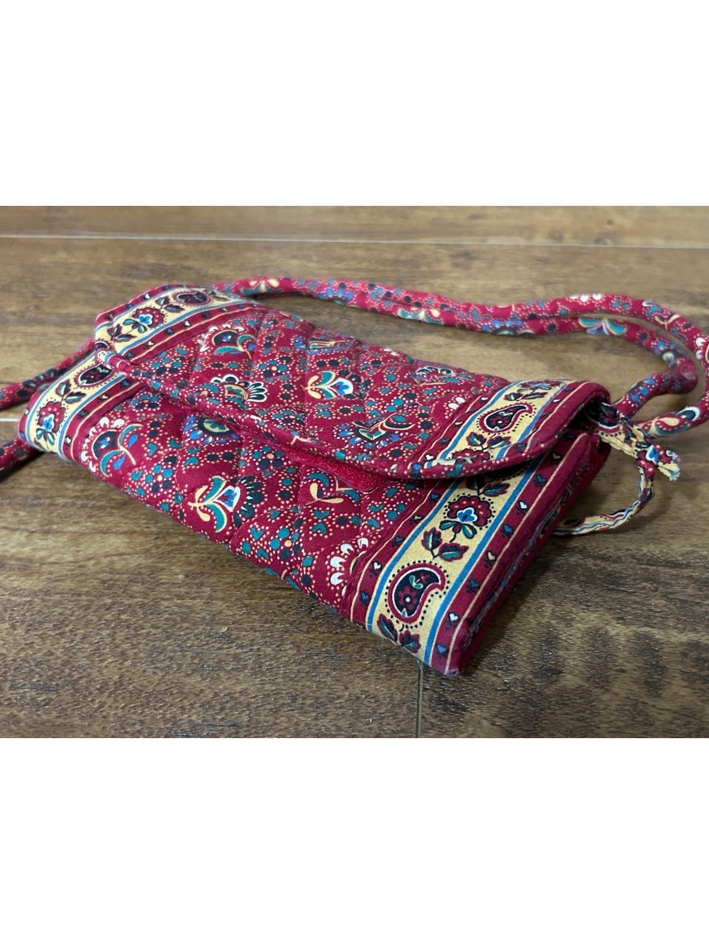 Vera Bradley Red Floral Colette Red Elite RARE Quilted Crossbody Bag